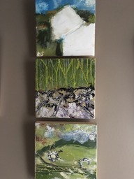 Small encaustics by Mimi Muhlenburg